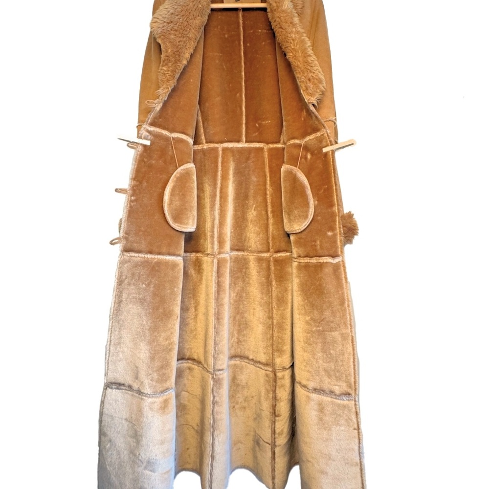 Zara Penny Lane Afghan Faux Swede and Shearling Long Coat (M) super rare! - Picture 3 of 10